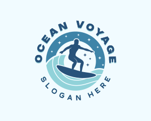 Ocean Wave Surfer logo design