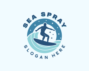 Ocean Wave Surfer logo design