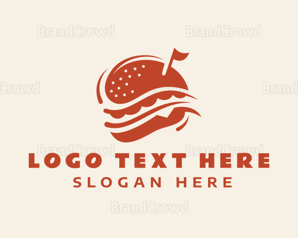 Orange Hamburger Snack Logo