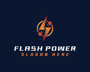 Robotic Lightning Power logo design