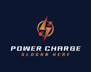 Robotic Lightning Power logo design