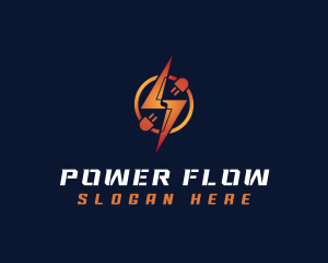 Robotic Lightning Power logo design