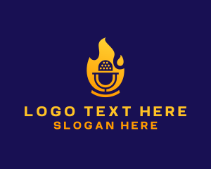 Fire - Fire Microphone Podcast logo design