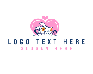 Grooming - Heart Dog Cat logo design