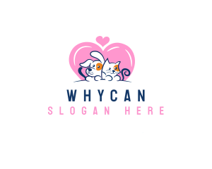 Heart Dog Cat Logo