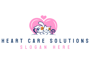 Heart Dog Cat logo design