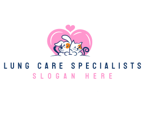 Heart Dog Cat logo design