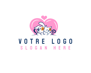 Hound - Heart Dog Cat logo design