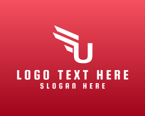 Letter U - Logistics Wings Letter U logo design