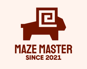 Red Maze Ram logo design