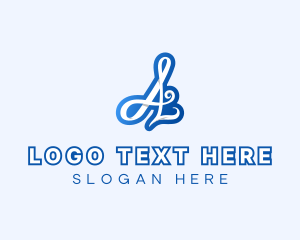 Lettering - Elegant Script Calligraphy Letter A logo design