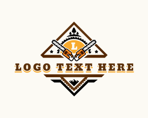 Refurbish - Chainsaw Lumber Carpentry logo design