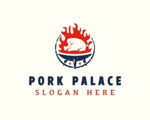 Pork - Flame Roasted Pork logo design