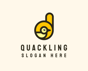 Duckling - Toy Duck Letter D logo design