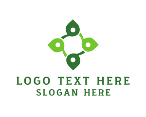 Green Leaf - Leaf Wellness Cross logo design