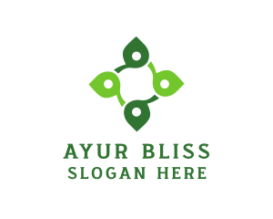 Ayurveda - Leaf Wellness Cross logo design