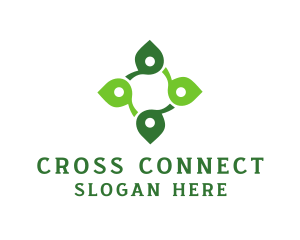 Cross - Leaf Wellness Cross logo design