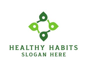 Leaf Wellness Cross logo design