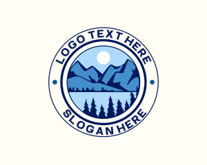 Trek - Mountain Peak Hiking logo design