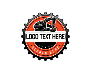 Machine - Industrial Excavator Backhoe logo design