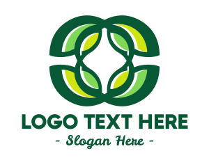 Agricultural - Green Organic Leaves logo design