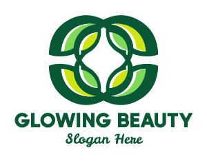 Green Organic Leaves Logo