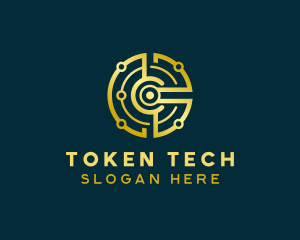 Token - Crypto Fintech Letter C logo design