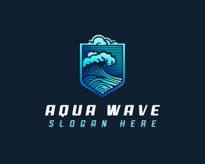 Tsunami Wave Cloud logo design