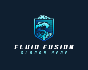 Tsunami Wave Cloud logo design