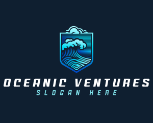 Tsunami Wave Cloud logo design