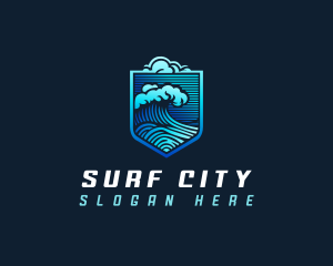 Tsunami Wave Cloud logo design