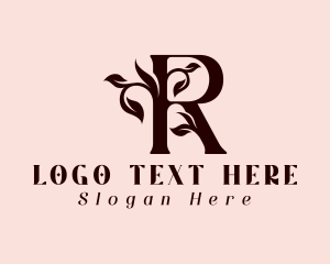 Elegant - Leaf Spa Letter R logo design