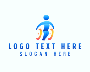 Humanitarian - Paralympic Disability Wheelchair logo design