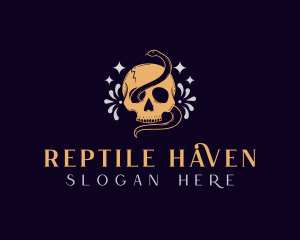 Wild Snake Skull logo design