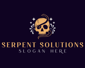 Serpent - Wild Snake Skull logo design