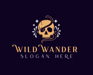 Wild Snake Skull logo design