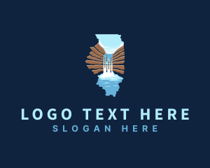 Map - Illinois Starved Rock Landmark logo design