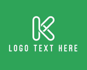 School Supplies - Paper Clip Letter K logo design