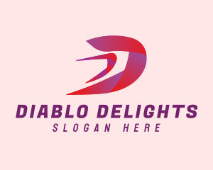 Fast Gradient Letter D logo design