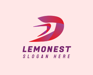Logistics - Fast Gradient Letter D logo design