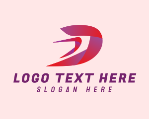 Courier - Fast Gradient Letter D logo design
