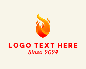 Wood Fire - Flame Gas Energy logo design