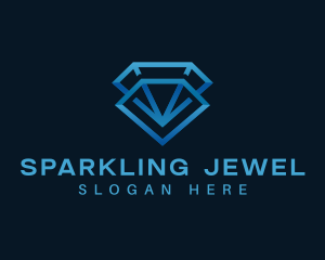 Crystal Diamond Gem logo design