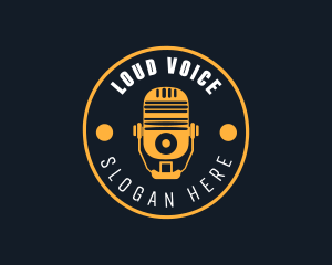 Radio Broadcaster Microphone logo design