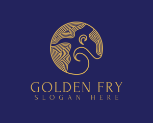 Premium Golden Earth logo design