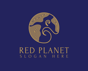 Premium Golden Earth logo design