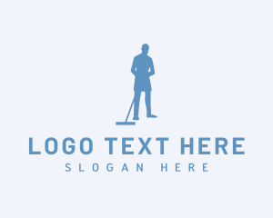 Carpet Cleaning - Cleaning Janitor Man logo design