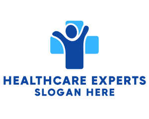 Blue Healthcare Cross logo design