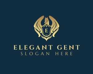 Elegant Pegasus Shield logo design