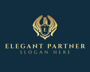 Elegant Pegasus Shield logo design